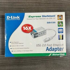 D-LINK DUB-E100 USB 2.0 FAST ETHERNET ADAPTER  NEW